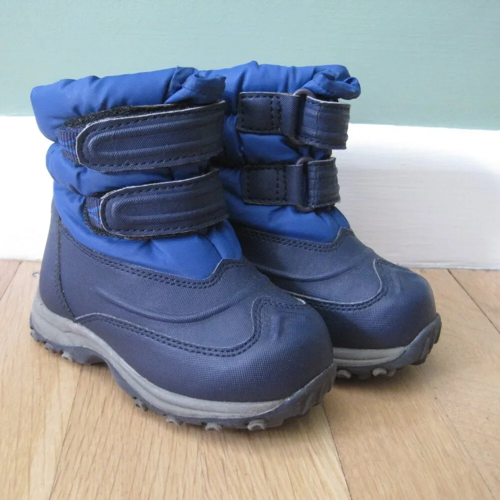 L.L. Bean Snow Boots Size 6T Navy Blue Toddler Waterproof Shoes Winter Warm